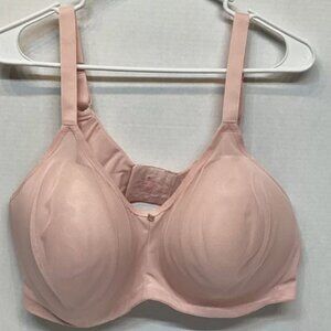42DDD BRA Breezies Mesh Illusions Contour Wirefee Bra-Pale Blush